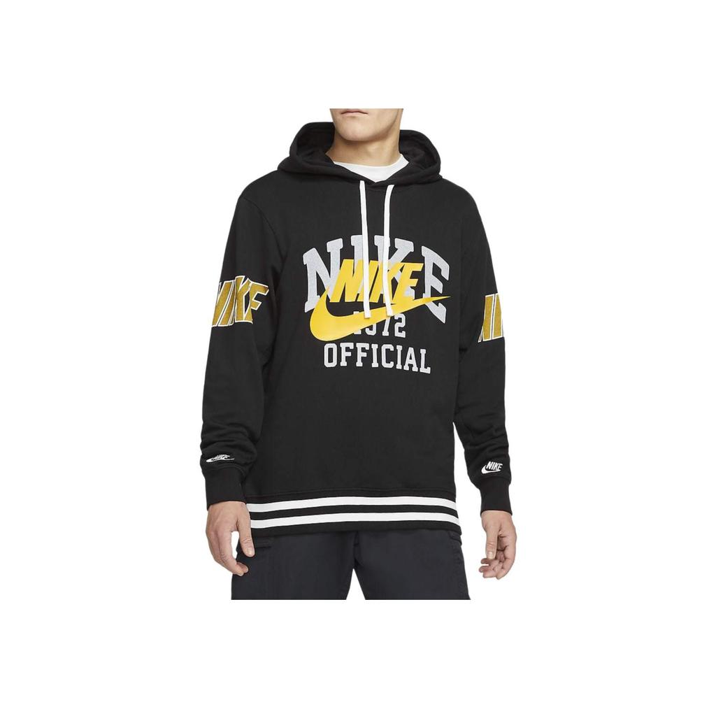 Nike Printed Big Logo Embroidered Letter Hoodie Men Tops Black DD6169-010