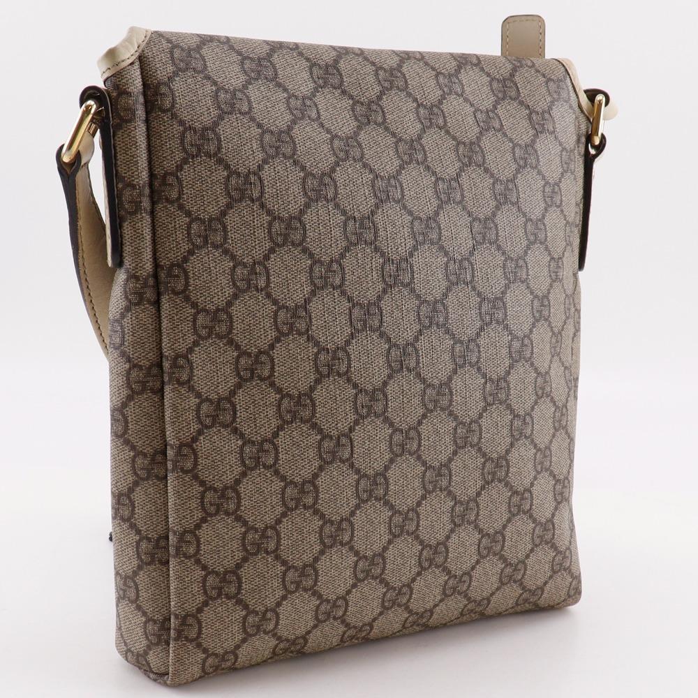 GUCCI Shoulder Bag 223666 beige GG Supreme Canvas unisex Used