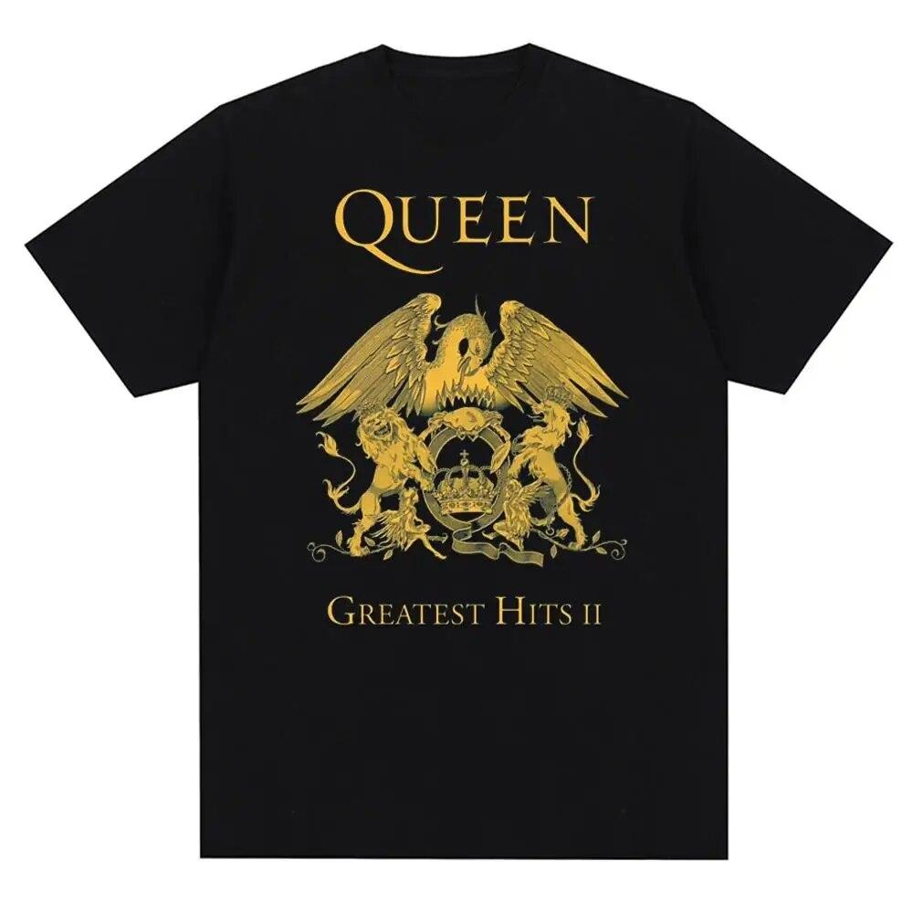 Vintage Queen Rock Music Band Tričko s grafickým potiskem Móda Pro volný čas Crew Krátký rukáv Tričko větší velikosti Dámské
