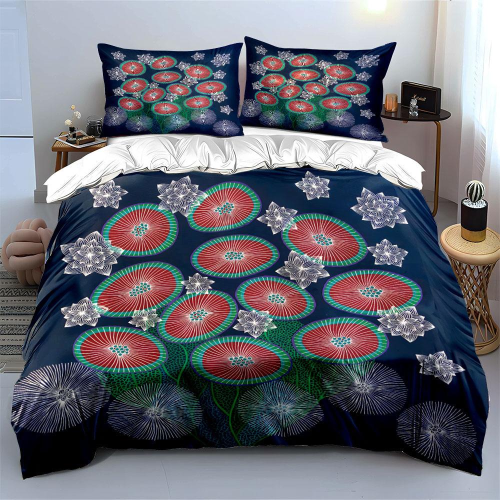 Radiant Blooms Under Starlight. Bedding Sets Duvet Covers Pillowcases(1* Duvet Cover 2* Pillowcases Without Duvet Insert)