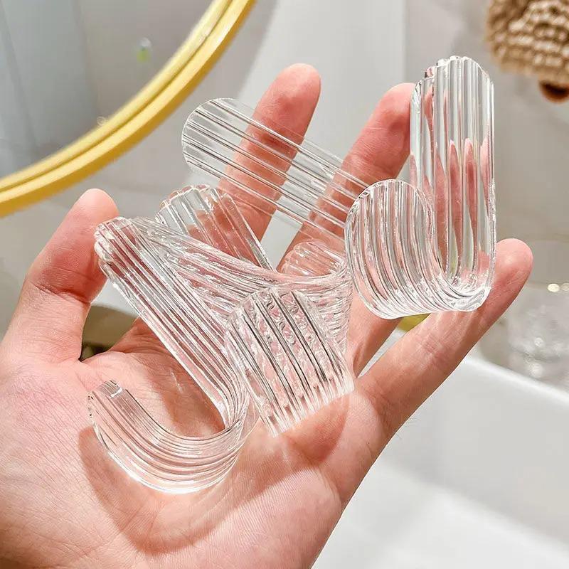 Kitchen Area Hardware Hooks Dishcloth Rack Traceless Universal Transparent Hook Suitable For Kitchen Area Multifunction Wall Hook Key Organizer