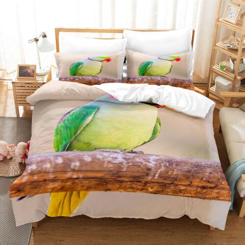 Green Parrot Single/Double/Queen/King Bedding Pillowcase Duvet/Quilt/Doona Cover