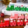 1-10PCS Small Christmas Train Decoration Cute Mini Ornament for Holiday Cake Topper Party Display and Festive Children Gift