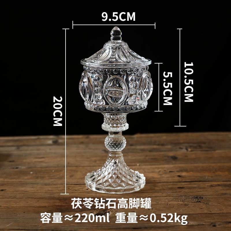 European Relief Glass Storage Jar with Lid Transparent Candy Storage Jar Home Desktop Ornaments Tall Glass Jar Ornaments