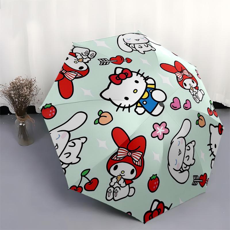 1pc Hello Kitty Fabric PrintUmbrella with Plastic Handle,Suitable for All Seasons Home Travel Outdoor UmbrellaSanlio159