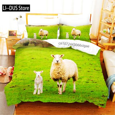3D Printed Sheep Duvet Cover With Pillow Cover Bedding Set Single Double Twin Full Queen King Size Animal Bed Set Bedroom Decor