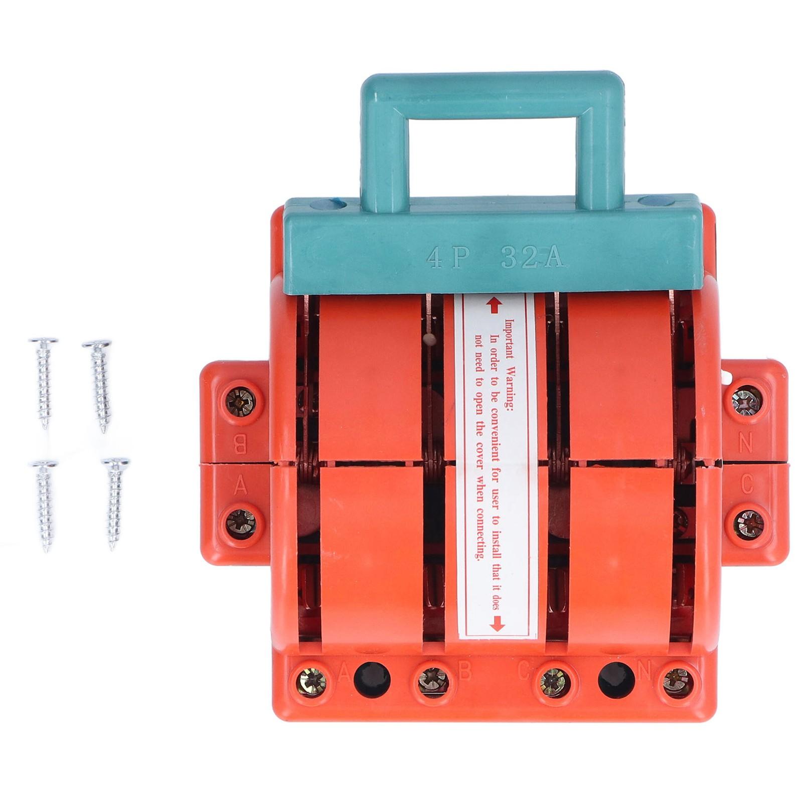 

32A 4 Pole Double Throw Knife Switch 3 Phase Electrical Disconnect Knife Switch for Household