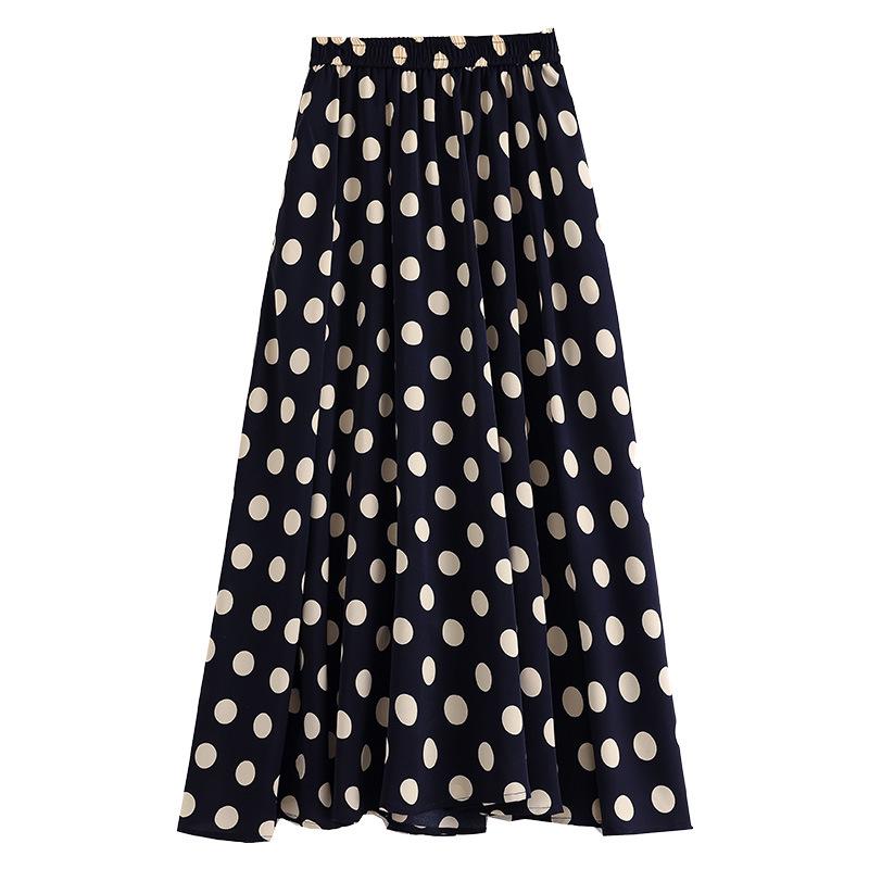 Women's Summer Floral Chiffon A-Line Skirt: Stylish, Fashionable, Elastic Waist, Flattering Design