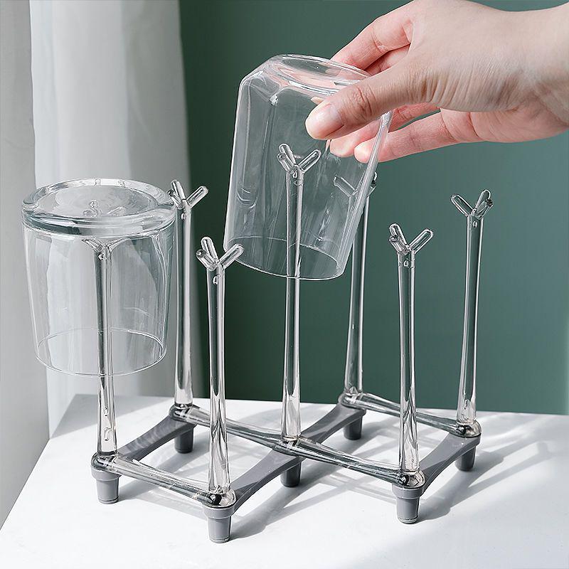 Retractable Kitchen Cup Holder and Draining Rack - Adjustable Glass Storage Hanger