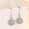 925 Sterling Silver Fashion Temperament Round Hollow Lotus Zircon Earrings Birthday Party Anniversary Gift