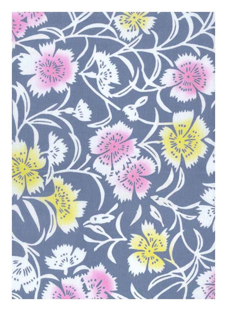 Tenugui Hand Made In Pink Niwa-zome Towel, Chu-sen, 100% Cotton, Japan, (Gray)