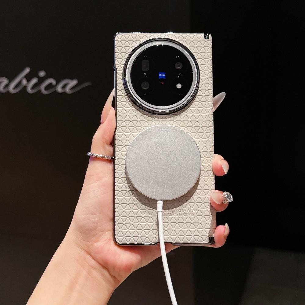 For VIVO X Fold 5 Case Luxury PU Leather Magnetic Wireless Charging Protective Back Cover Case For VIVO X Fold 5 3 Pro Shell