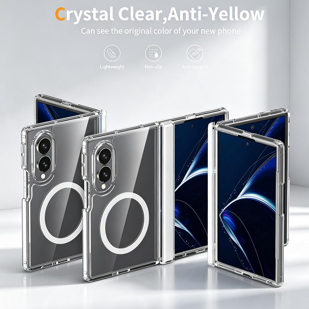 Crystal Clear Multi-Layer Phone Case for Samsung Z Fold 8 Fold8 Ultra Galaxy Z Fold 7 6 Built-in Magnetic Hinge Protective Cover