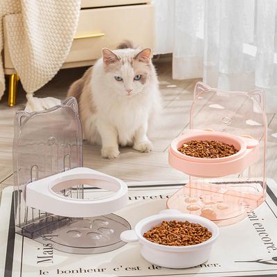 1pc Gray Cat Bowl Bowl Cat Food Bowl Hanging Elevating Cage Cat Drinking Bowl Anti Spill Special for Kittens Pet Supplies