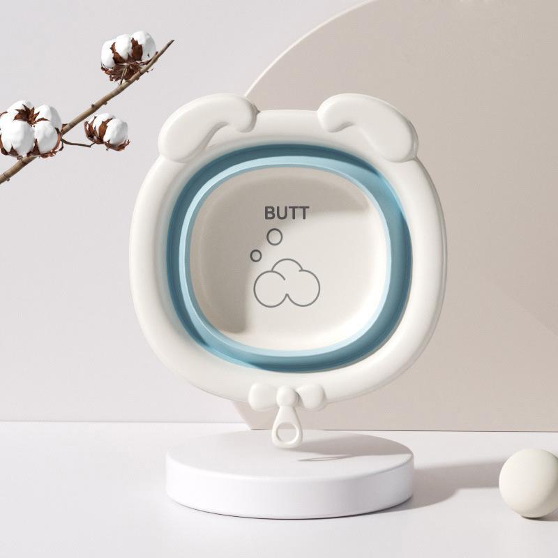 Přenosný dětský silikonový skládací umyvadlo na mytí zadečku miminka Zesílené Velkoobchod s designem závěsné nožičky pro snadné skladování