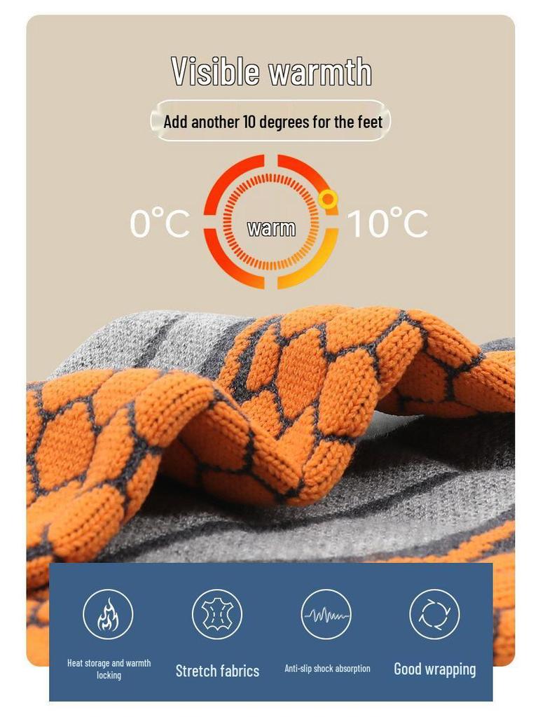 Herren Verdickte Merinowolle Skisocken - Hoher Schaft, Schweißabsorbierend und Rutschfest Schneesocken.