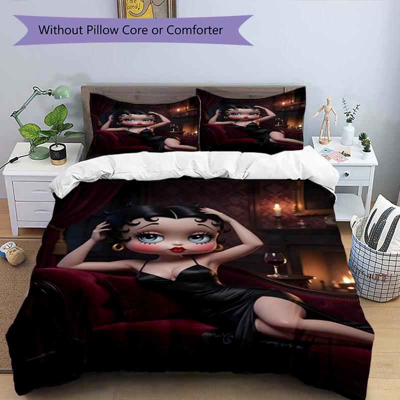 3pcs Duvet Cover Set (1*Duvet Cover + 2*Pillowcase, Without Core),doll Print Bedding Set, Bedroom Decor, All‑Season, Birthday Gift