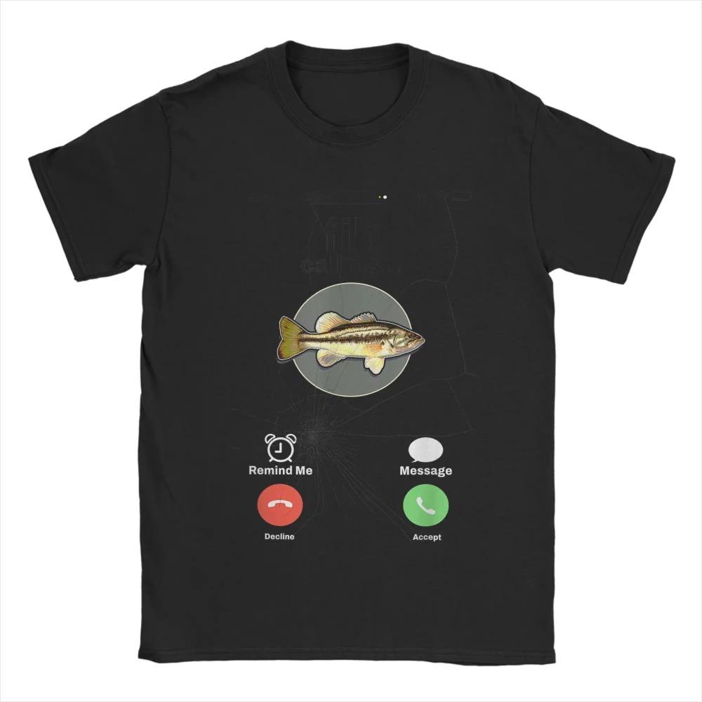 Unisex Cotton TShirt Fish Call Reminder Message Reject Answer Phone Fish Pattern Awesome Short Sleeve Top Women And Men Tshirt