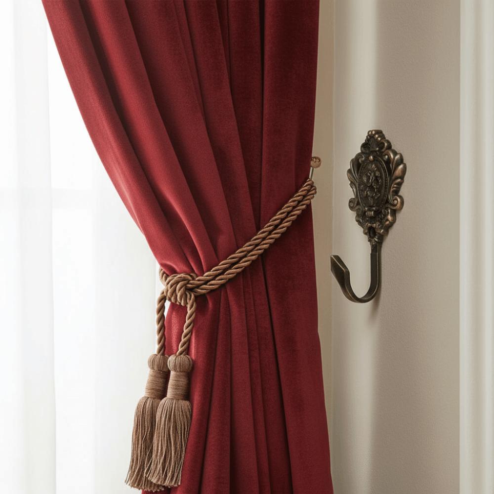 2Pcs Vintage Style Tieback Hooks Zinc Alloy Wall Hook New Curtain Drapery Interior Design