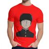 Herren T-Shirt Shigeo Kageyama Mob Psycho 100 Reine Baumwolle Oberteil Design Rundhals Harajuku Streetwear
