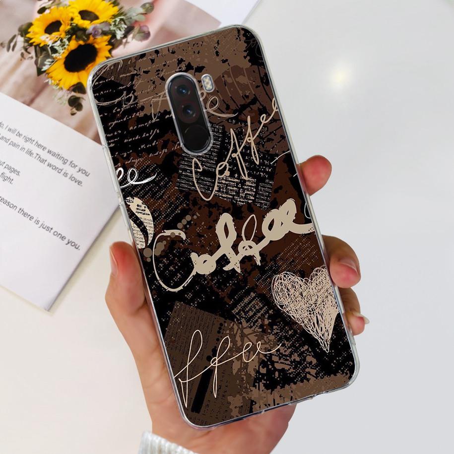 Para Xiaomi Pocophone F1 Funda Poco F1 Moda Flor Cubierta Silicona Suave Delgada Funda de Teléfono Para xiaomi Pocophone F1 Global F 1 Funda