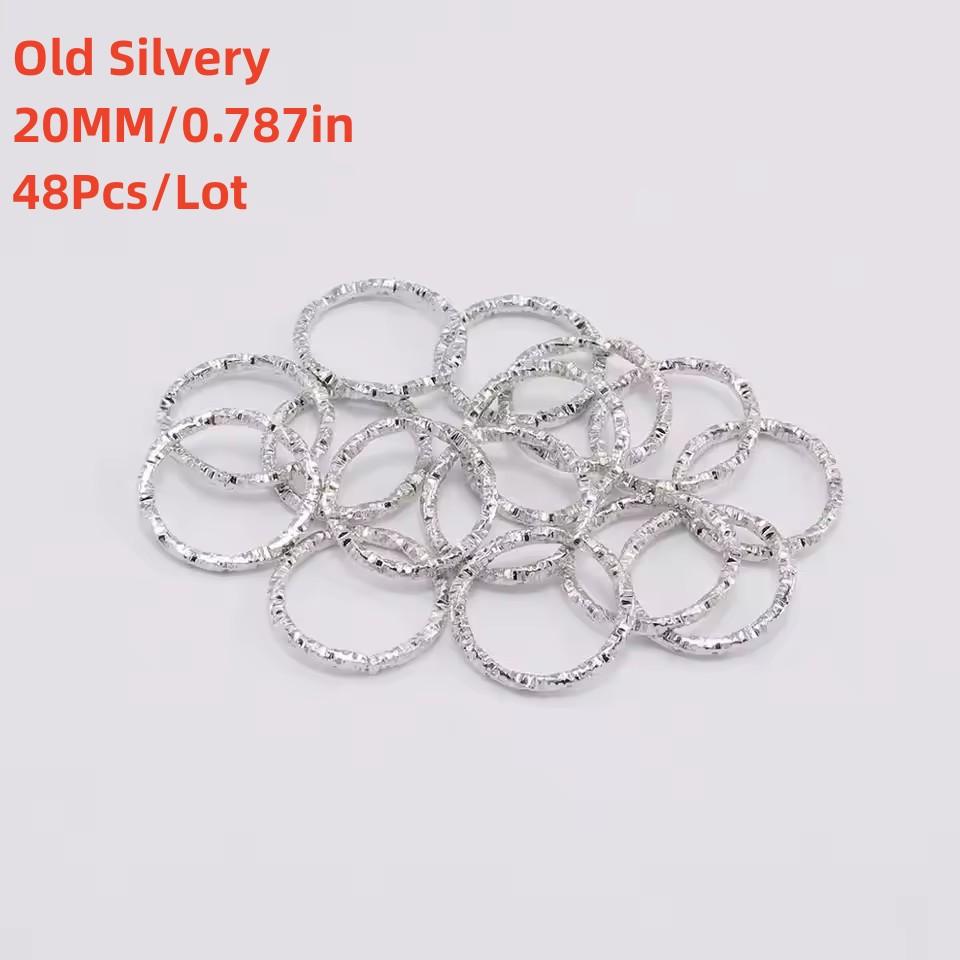 48Pcs/Lot 8-20mm Round Jump Rings Twisted Open Split Rings jump rings Connector For Jewelry Makings Findings Supplies DIY