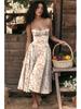 Summer New French Retro Long Dress - Court Style Spaghetti Strap Dopamine Outfit for Women