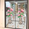 Floral Wall Sticker Lotus Vase Self Adhesive Removable for Living Room Bedroom Kitchen Glass Window Decoration