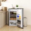 Under Counter Fridge, 91L Small Fridge with Chiller Box, Removable Shelf, Reversible Door, Adjustable Legs, Mini Refrigerator, Silver Tone