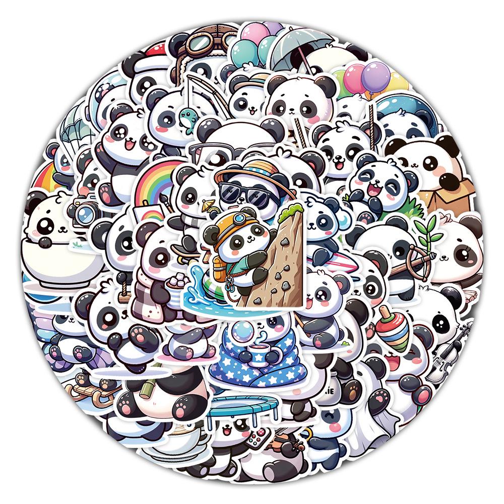

50 Waterproof Cute Panda Cartoon Stickers for Phone, Computer & Water Bottle Decoration