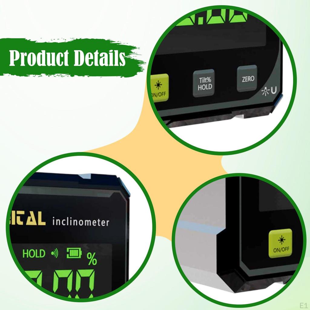 Digital Inclinometer Portable Angle Gauge for Construction Machinery