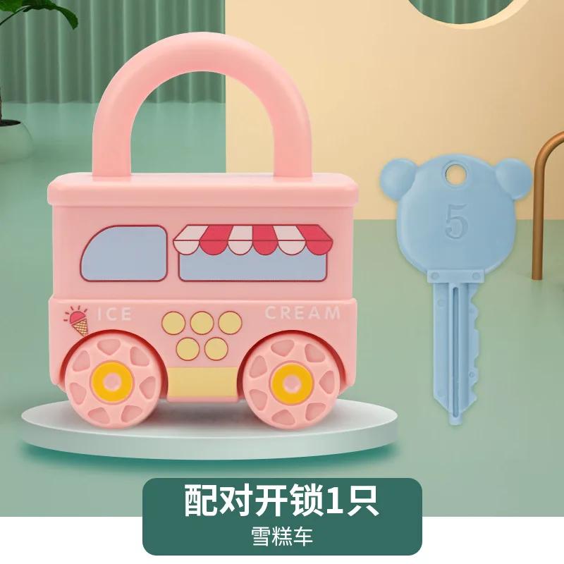 Apprendimento del bambino Blocco con chiave Giochi di auto Montessori Giocattolo educativo Numero di blocco corrispondente Giocattoli Giocattoli sensoriali per bambini 1 2 3 anni