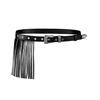 Real Leather Tassel Belt [Black]
