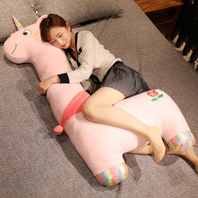 Large Animal Dinosaur Pink Unicorn Doll Plush Toy Doll Girl Sleeping Long Leg Puppet Doll