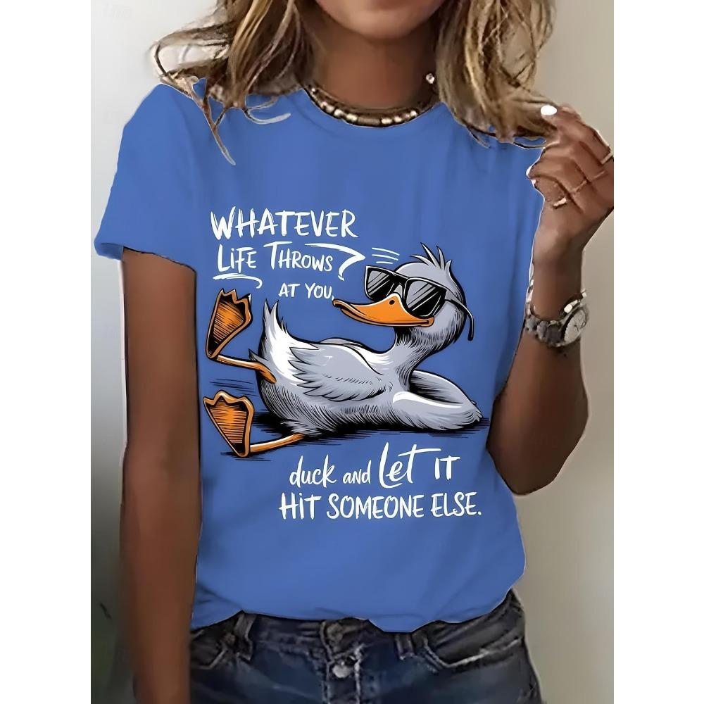 Women's T Shirt Print Graphic Animal Bird Vintage Stylish Classic Short Sleeve Crew Neck Round Neck Regular Tops