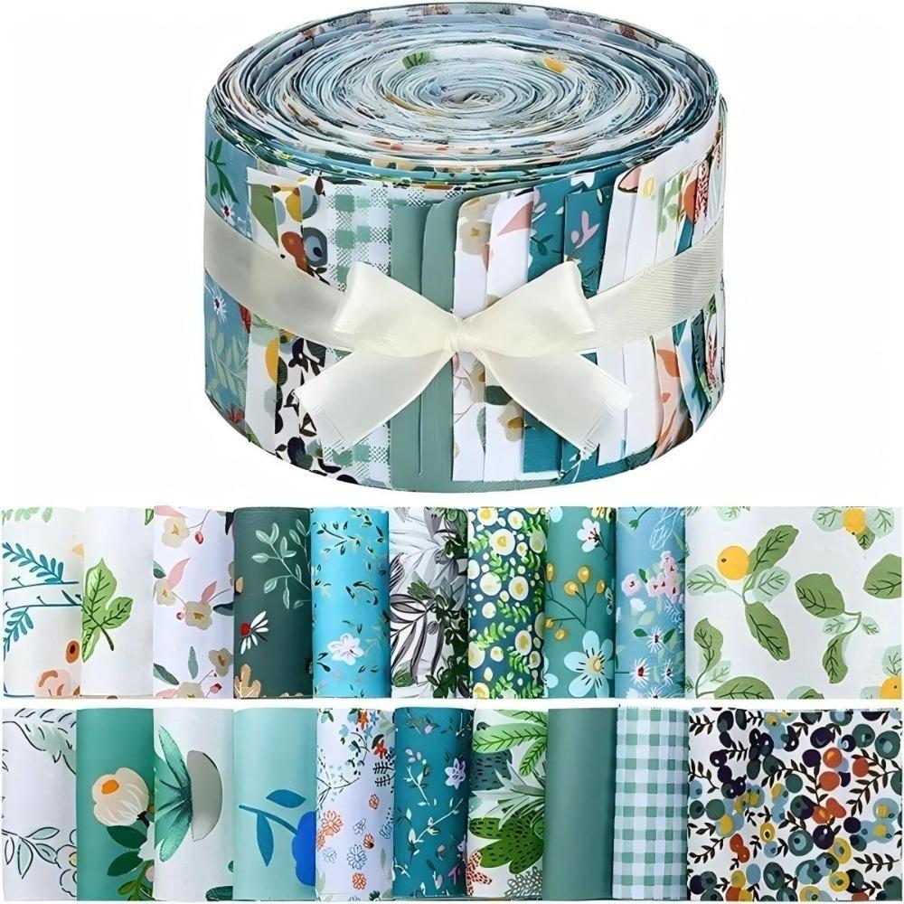 

40Pcs Green Printed Precuts Fabric Jelly Rolls 6.3x25CM Sewing Material Patchwork Strips Cotton Craft DIY 3XL золотий