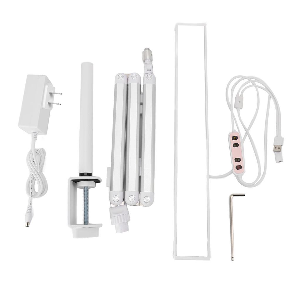 LED Desk Lamp with Clamp 360 Degree Rotation Head 3 Color Temperature Dimmable Foldable Swing Arm 14