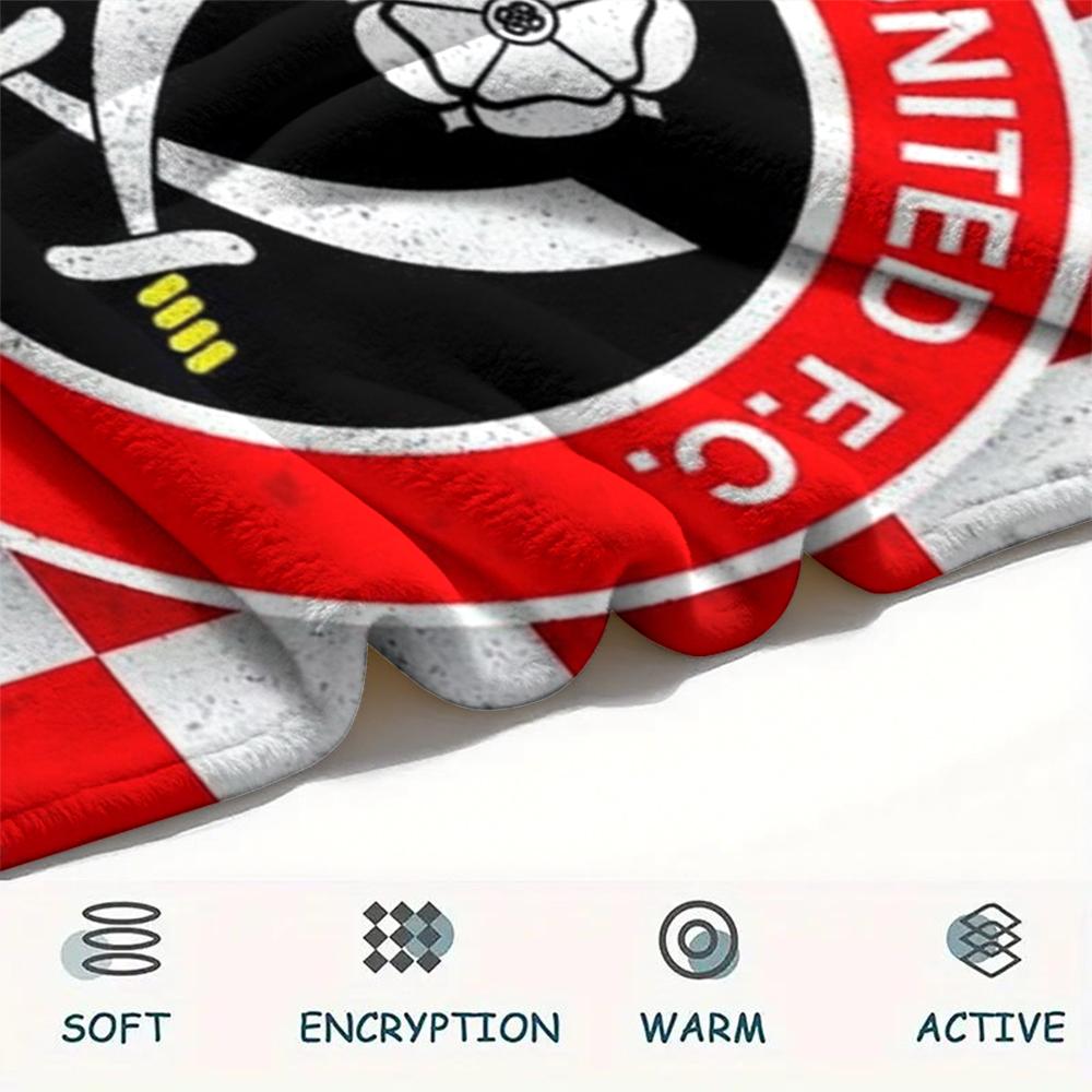 1PC Custom Name Sheffield United FC Patterned Flannel Blanket Suitable For All Seasons for Home Decor Warmth and Comfort Gifts Holiday Present