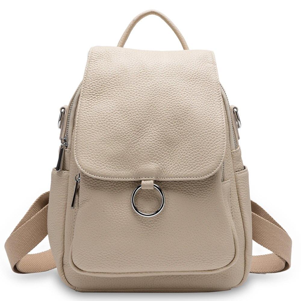 

Zency новый модный женский рюкзак из 100% натуральной кожи зимний бежевый повседневная дорожная сумка классический черный школьный рюкзак бежевый