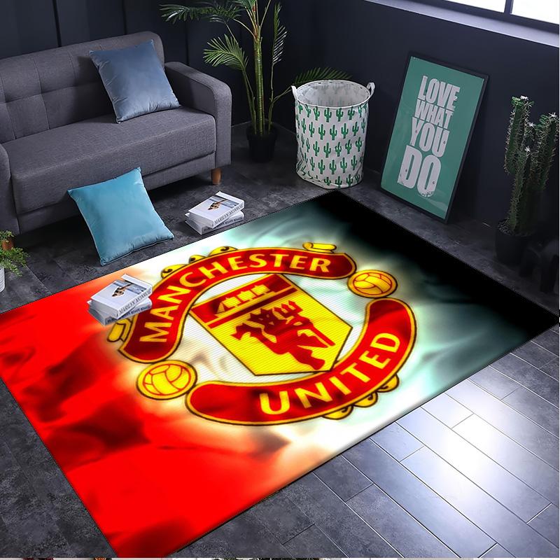 1PC rug Flaming Manchester Crest Carpet, Chair Rug,Area Rug for Office Bedroom living rooms bedroom, Doormat decor Christmas fan gifts