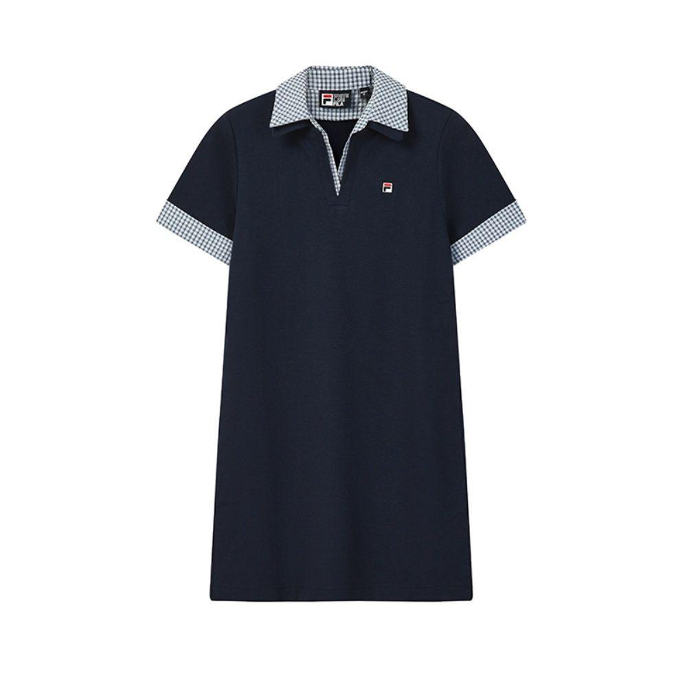 FILA Heritage Short Sleeved Dresses Women's Smoke Blue Polo Collar Moderate F11W628308FDB