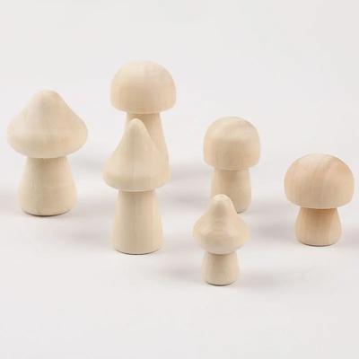 Miniature Wooden Mushroom Scale Model Ornaments Mini Wood Mushroom Simulation Models DIY Desktop Decor Home Crafts