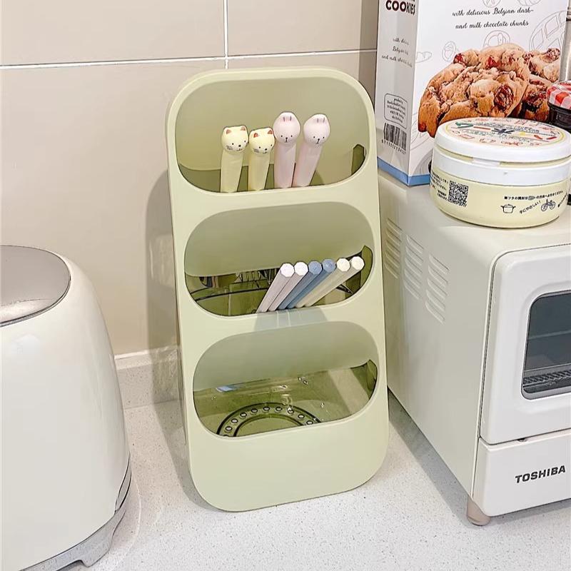 Chopsticks Storage Box Organizer Household Countertop Multifunctional Kitchen Cutlery Spoon Storage Rack Drain Storage Holders