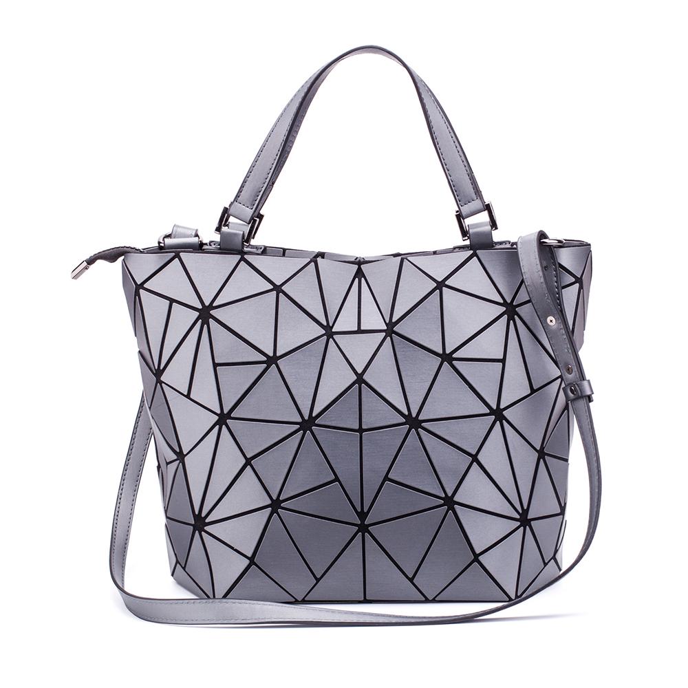 Creative Geometric Diamond Handbags Bucket Women Fashion Luminous Portable Shoulder Messenger Bag