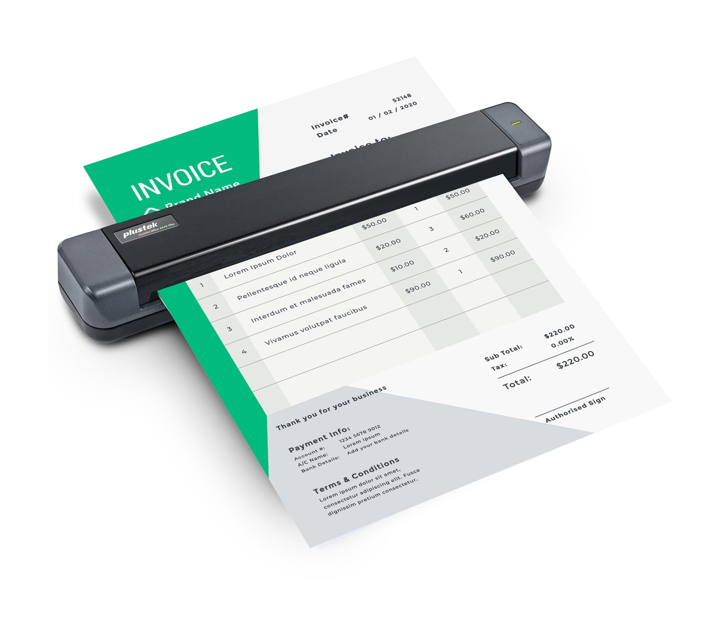 

Plustek S410 Plus Mobile Scanner - Portable Sheet-Feed Document Scanner - Button-Free Scanning with OCR Software for Windows 7/8/10/11