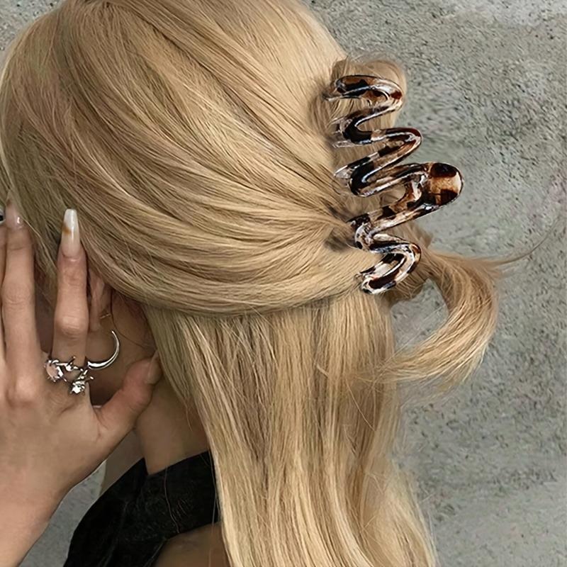 3PCS Wave hair clip headpiece cream colored back of the head, shark clip hairstyle for girls, new hair clip design