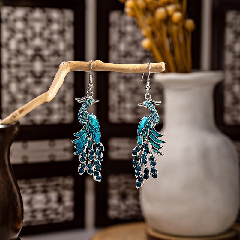 Europe, America, Bohemian Ethnic Style Stud Earrings, Long Fringed Metal Earrings, Fashion, Exotic Style Earrings Wholesale