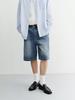 Deonseuteupomaen Pleated Bermuda Denim Shorts_Udpa6B323_Classic Blue