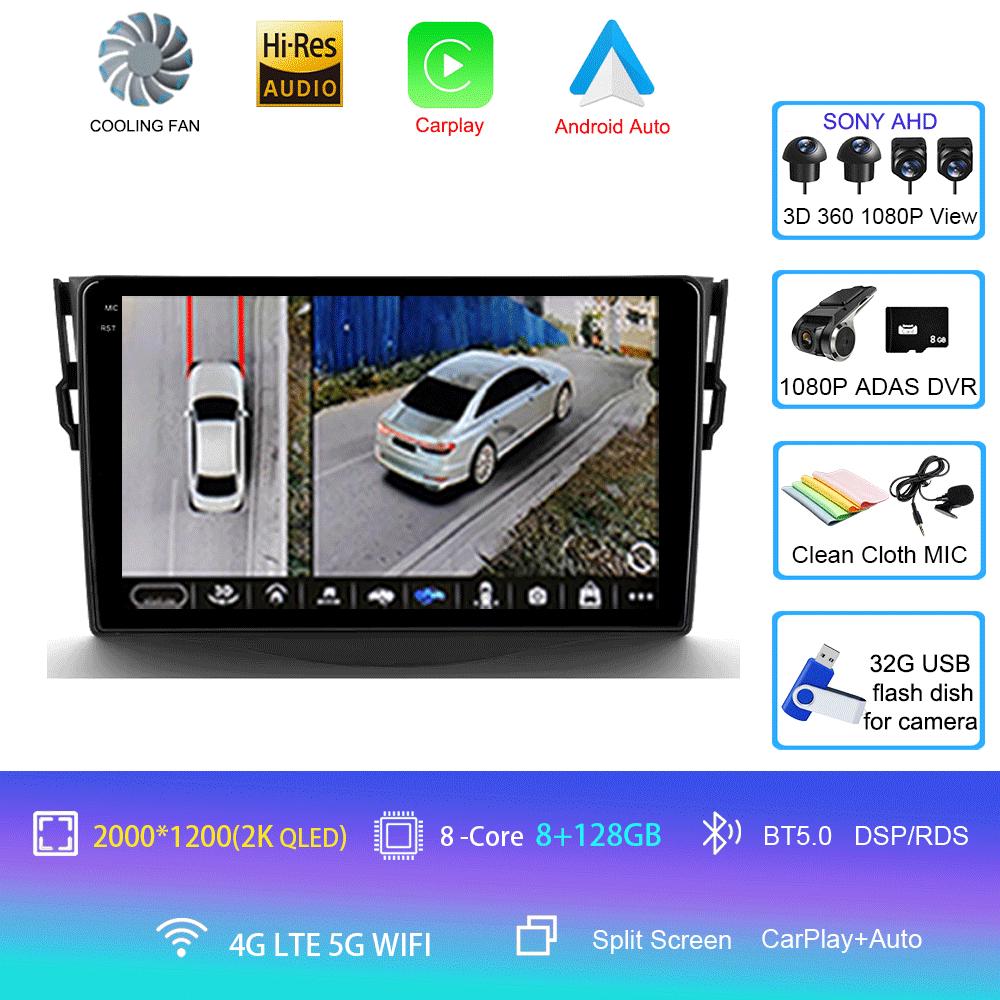 For Toyota RAV4 Rav 4 2005 - 2013 Car Radio Android 14 Carplay Multimedia navigation video DVD Autoradio Stereo 2din 4G+BT GPS