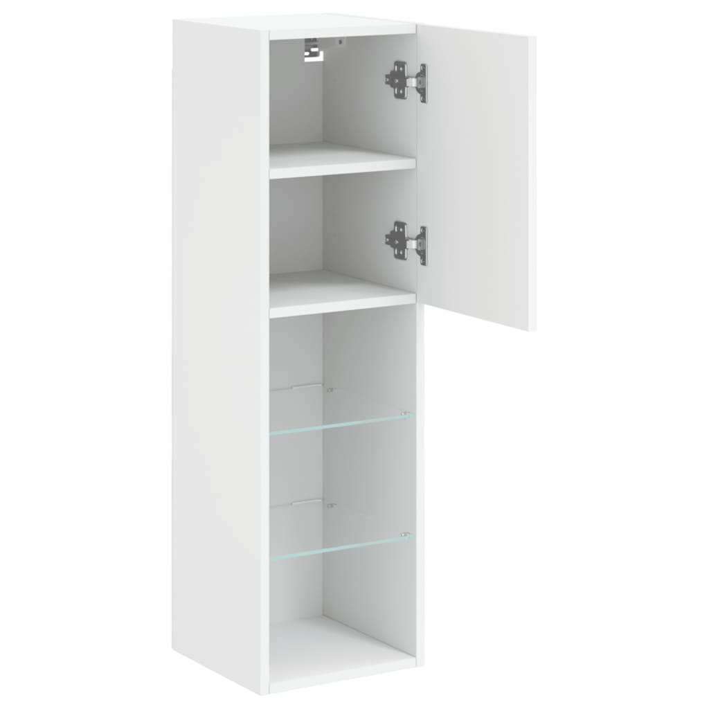 Vidaxl TV-kasten, Met LED, 2 Stuks, Wit, 30,5X30X102 Cm